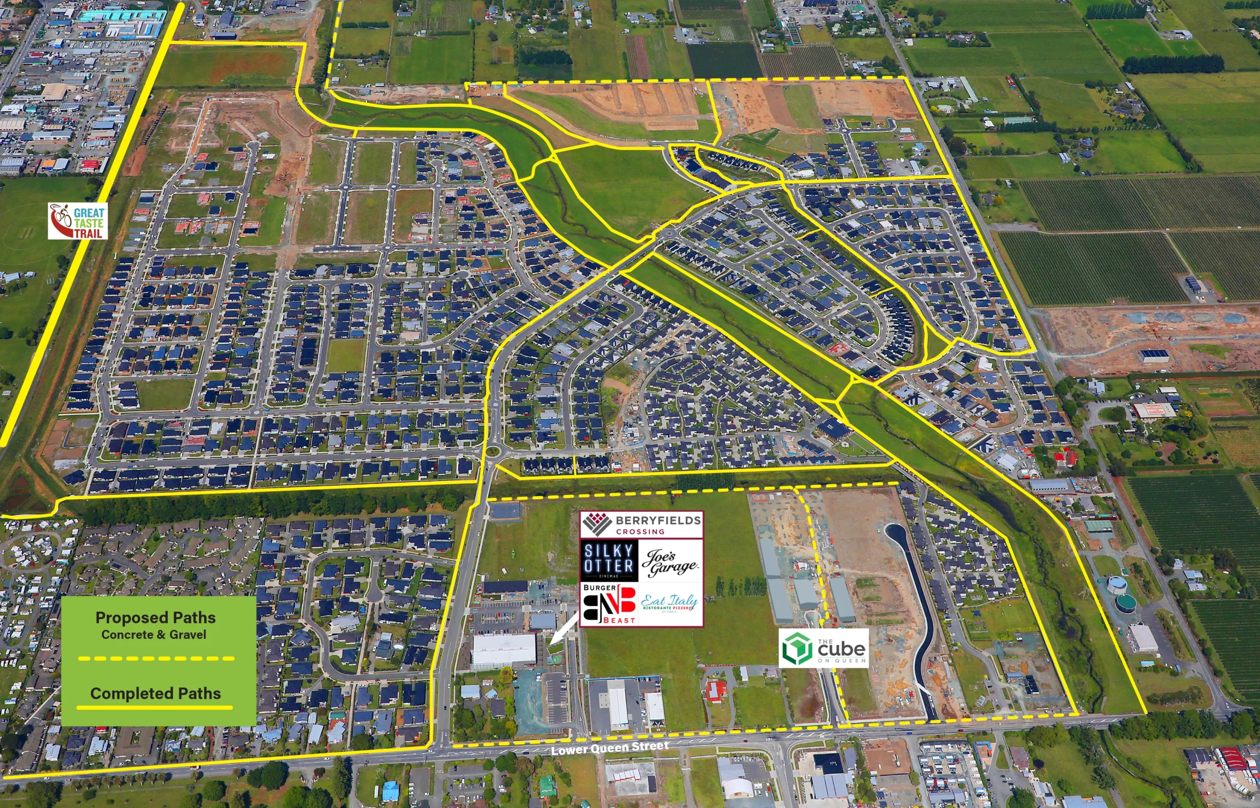 Map of Berryfields Richmond and Cube on Queen development